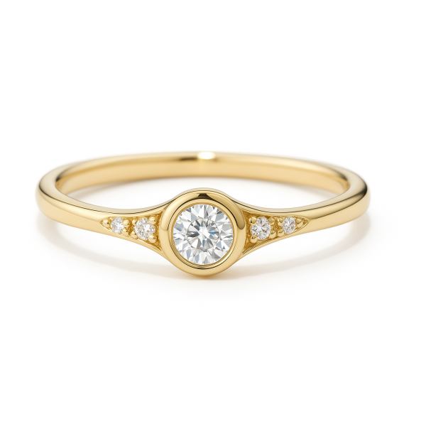 Stříbrný zlacený prsten 14kt zlato – minimalistický 4709