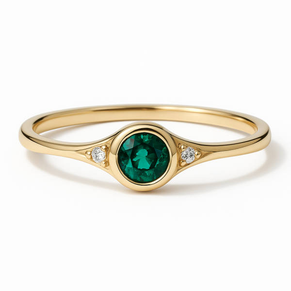 Stříbrný zlacený prsten 14kt zlato – minimalistický 4715