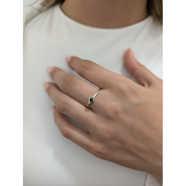 Stříbrný zlacený prsten 14kt zlato – minimalistický 4715