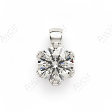 Přívěsek solitér z bílého zlata s laboratorním diamantem 0,50 ct (6 krapen)