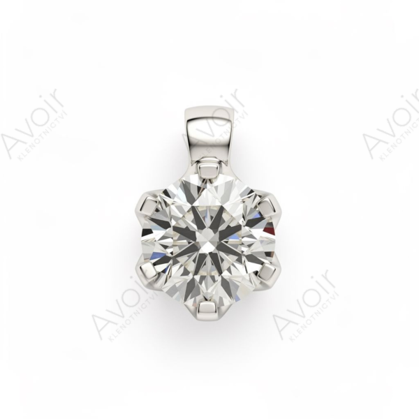 Přívěsek solitér z bílého zlata s laboratorním diamantem 0,50 ct (6 krapen)