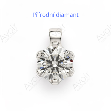 Přívěsek solitér z bílého zlata s přírodním diamantem 0,50 ct (6 krapen)