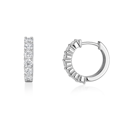 Stříbrné kruhové náušnice s řadou 2mm zirkonů