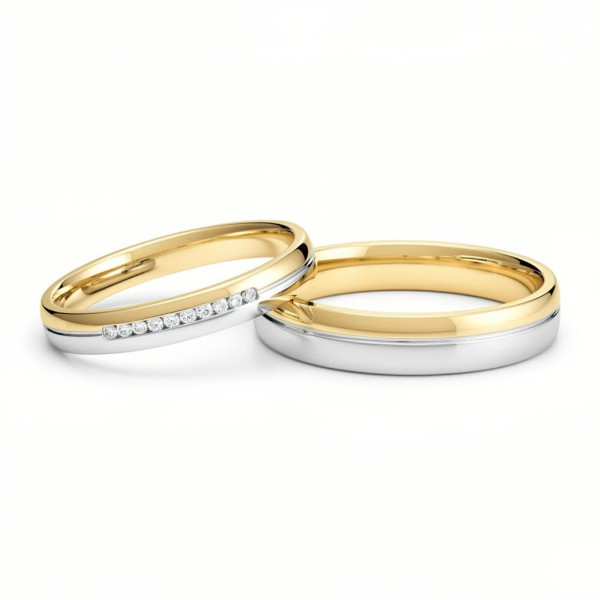 Snubní prsteny dvoubarevné zlato - Soft Sparkle