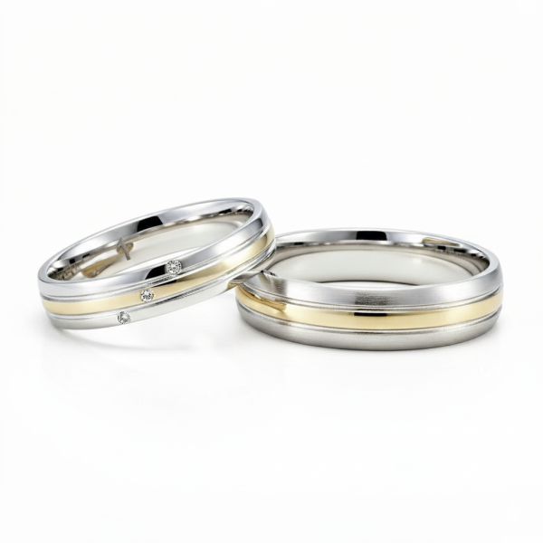 Snubní prsteny dvoubarevné zlato - Soft Sparkle