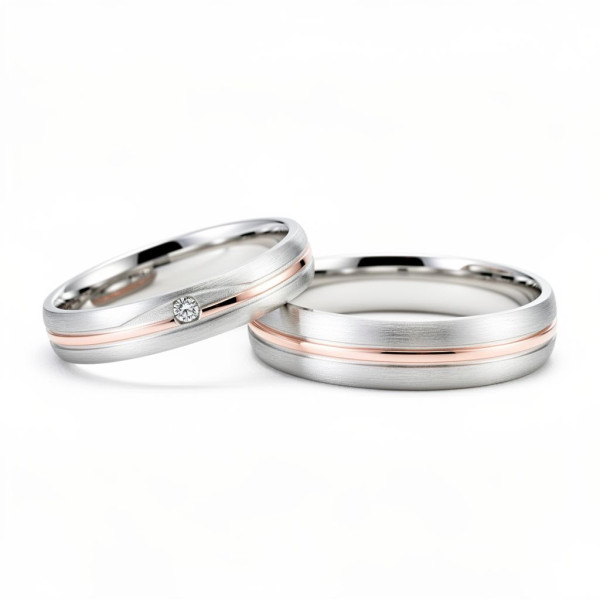 Snubní prsteny dvoubarevné zlato - Soft Sparkle