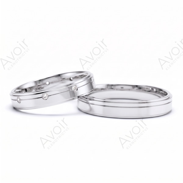 Elegantní snubní prsten s diamanty