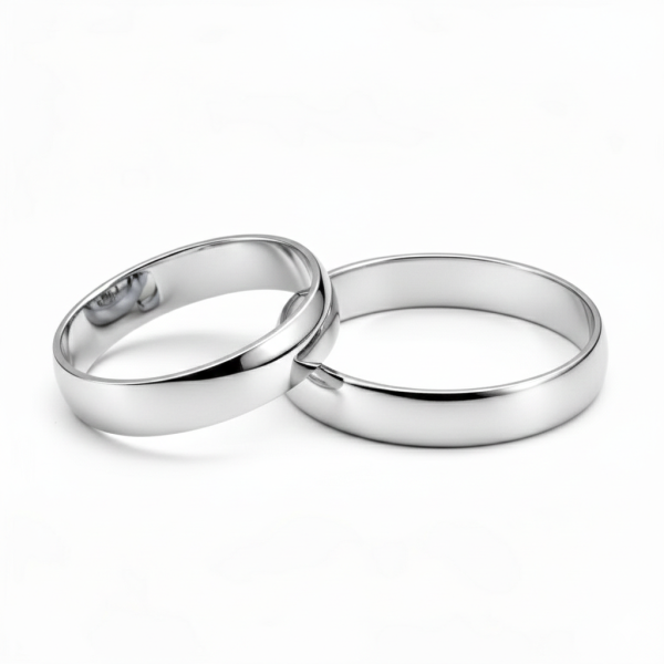 Snubní prsteny bílé zlato - základní 4 mm