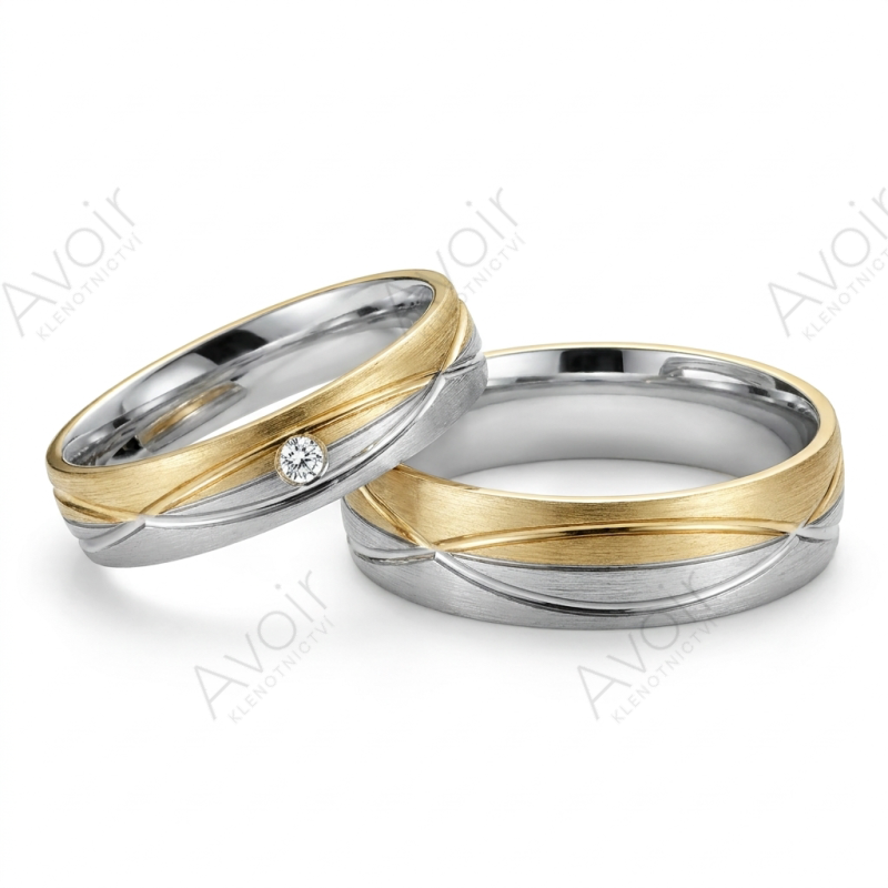 Elegantní snubní prsten s diamantem Elegantní snubní prsten s diamantem
