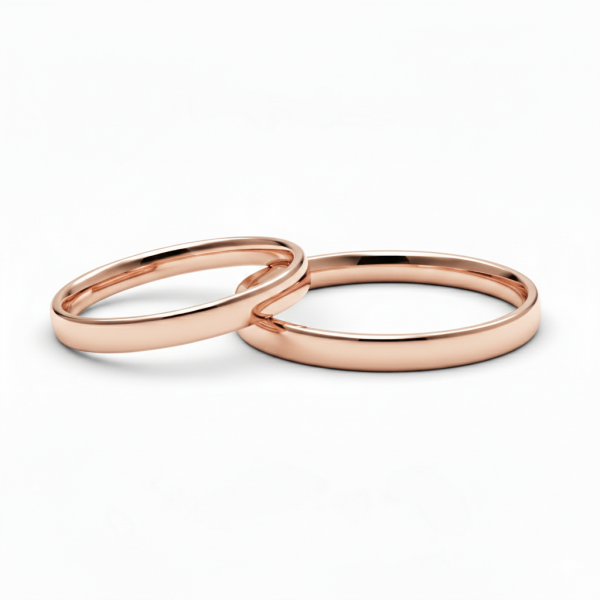 Snubní prsteny růžové zlato - Základní 2,5mm komfort fit