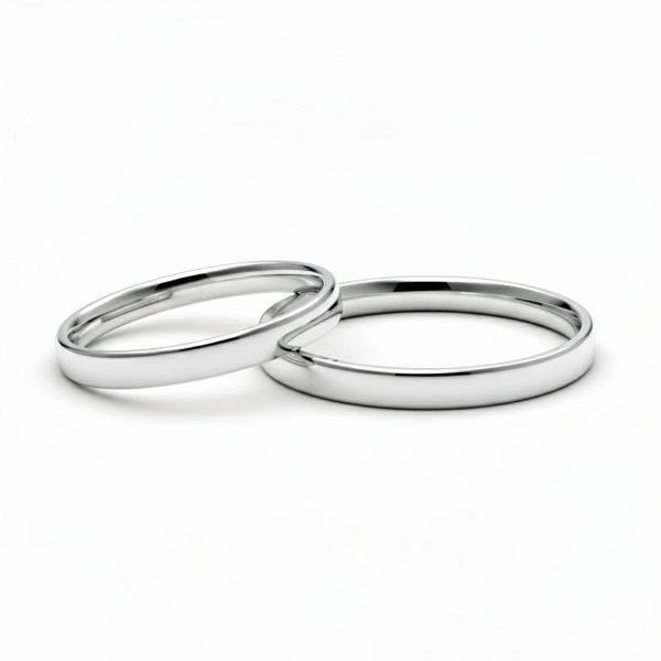 Snubní prsteny bílé zlato - Základní 2,5mm komfort fit