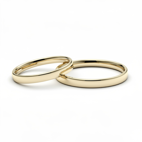 Snubní prsten žluté zlato - Základní 2,5mm komfort fit
