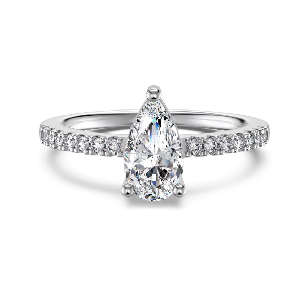 Stříbrný prsten s kapkovým zirkonem