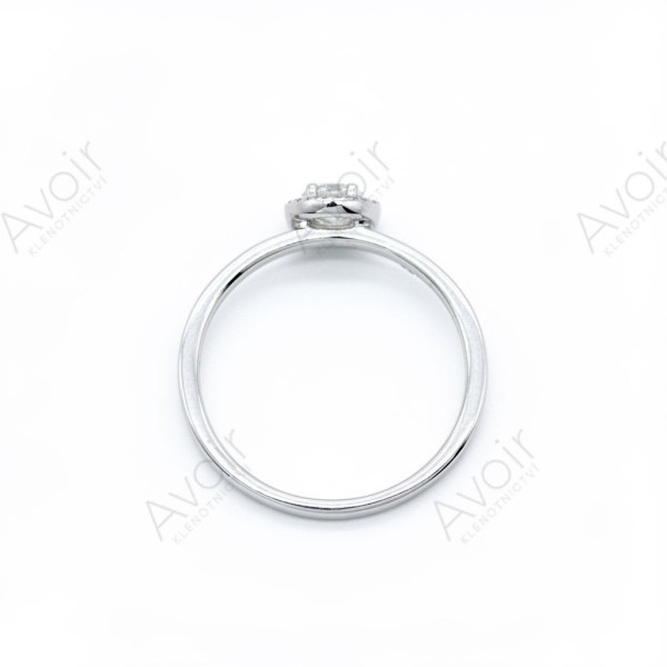 Zásnubní prsten Halo z bílého zlata s laboratorními diamanty (centrální 0,25 ct)