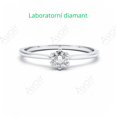 Zásnubní prsten z bílého zlata s laboratorním diamantem 0,20 ct – Kolekce Imperial