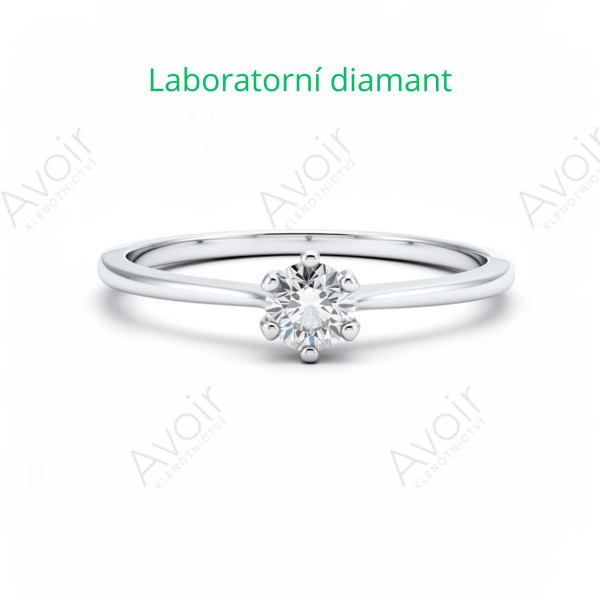 Zásnubní prsten z bílého zlata s laboratorním diamantem 0,20 ct – Kolekce Imperial