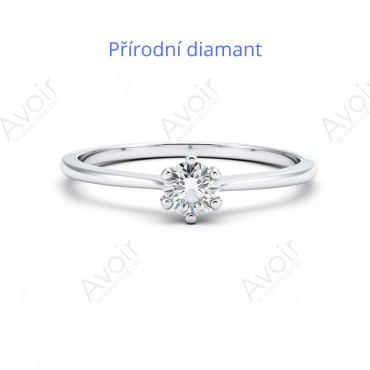 Zásnubní prsten z bílého zlata s přírodním diamantem 0,20 ct – Kolekce Imperial