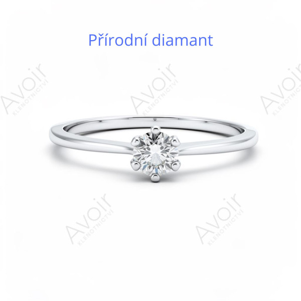 Zásnubní prsten z bílého zlata s přírodním diamantem 0,20 ct – Kolekce Imperial