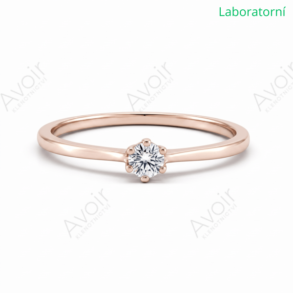 Zásnubní prsten solitér z bílého zlata s laboratorním diamantem 0,10 ct – Kolekce Imperial