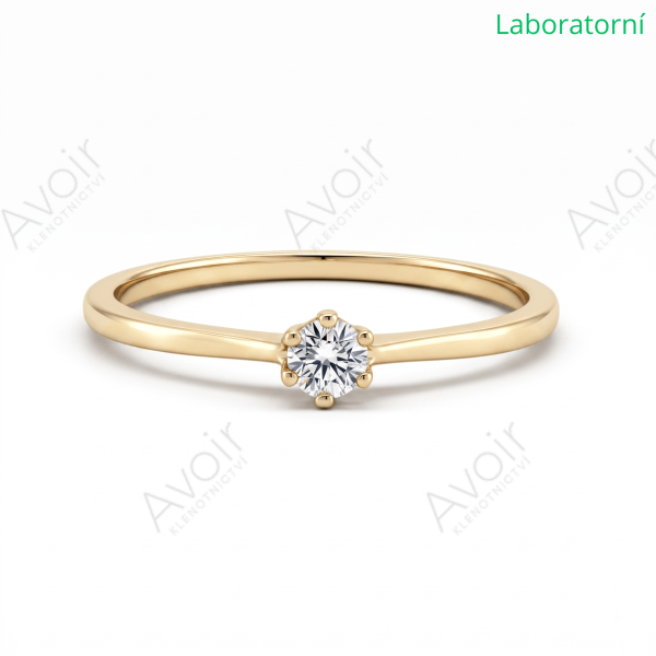 Zásnubní prsten solitér z bílého zlata s laboratorním diamantem 0,10 ct – Kolekce Imperial
