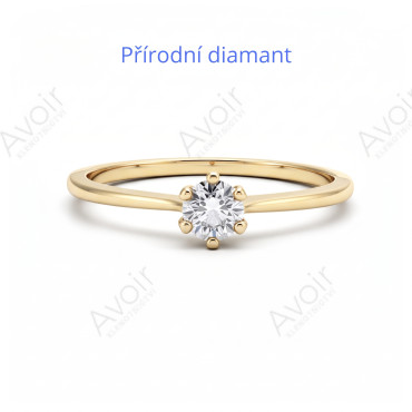 Zásnubní prsten ze žlutého zlata s přírodním diamantem 0,20 ct – Kolekce Imperial
