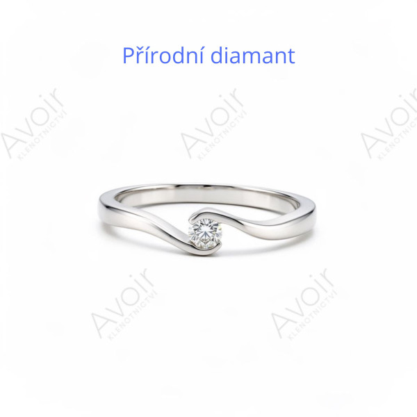 Zásnubní prsten z bílého zlata s přírodním diamantem 0,10 ct – Kolekce Rift