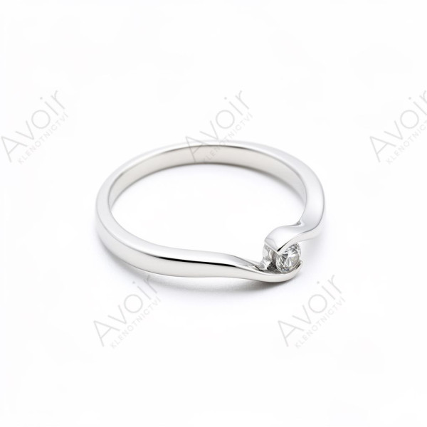Zásnubní prsten z bílého zlata s přírodním diamantem 0,10 ct – Kolekce Rift Zásnubní prsten z bílého zlata s přírodním diamantem 0,10 ct – Kolekce Rift