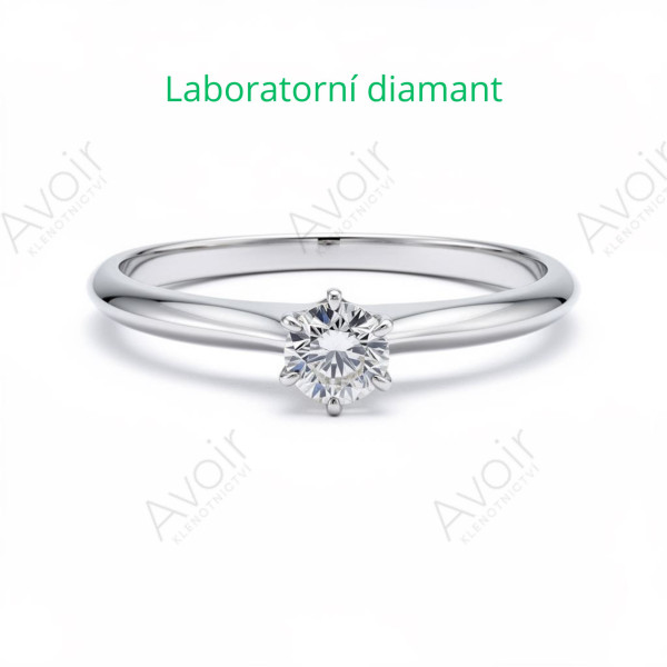 Zásnubní prsten solitér z bílého zlata s laboratorním diamantem 0,20 ct – Kolekce Stellar