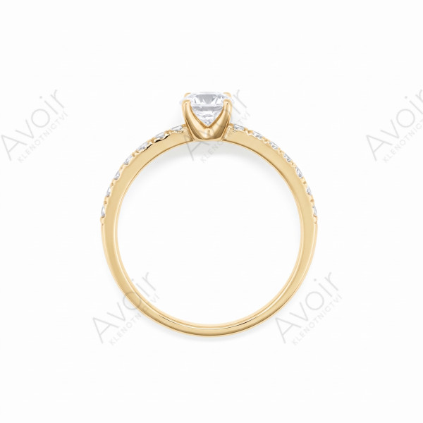Zásnubní prsten ze žlutého zlata s laboratorními diamanty (0,50 ct + 14 briliantů)