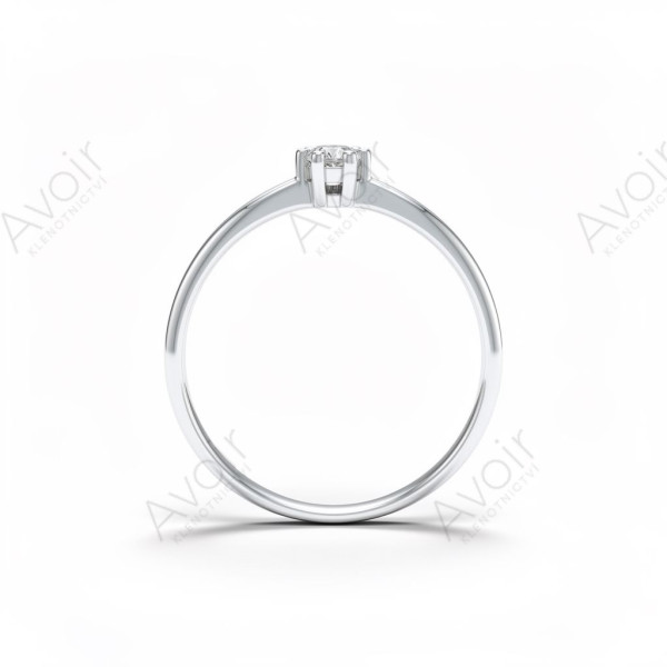Jemný zásnubní prsten solitér z bílého zlata s přírodním diamantem 0,10 ct (6 krapen)