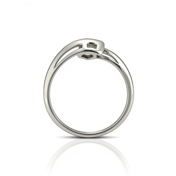 Zásnubní prsten s kapkovým rubínem (0,60 ct) a kroucenou obroučkou z bílého zlata 14ct Zásnubní prsten s kapkovým rubínem (0,60 ct) a kroucenou obroučkou z bílého zlata 14ct