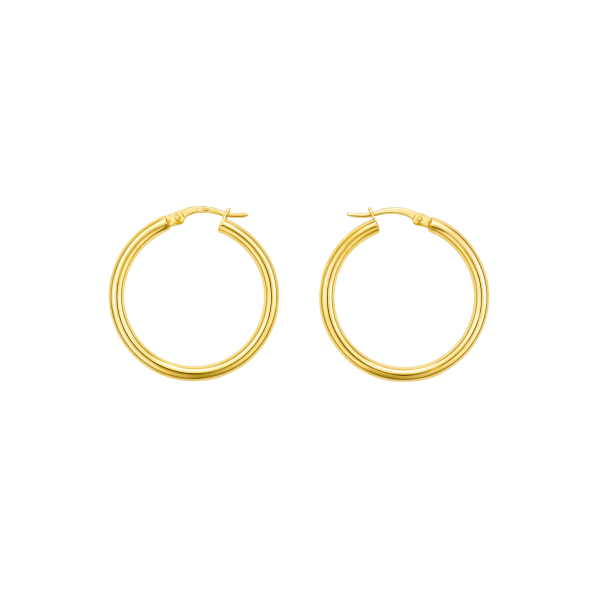Zlaté náušnice – kruhy, průměr 3,2 cm