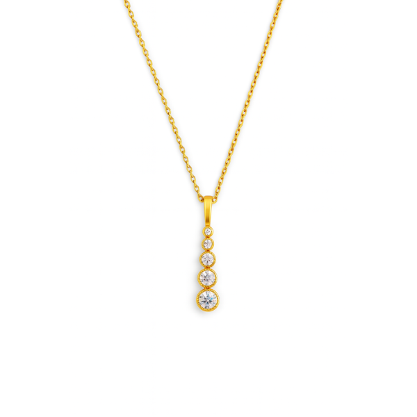 Zlatý náhrdelník – přívěsek s pěti zirkony od největšího po nejmenší