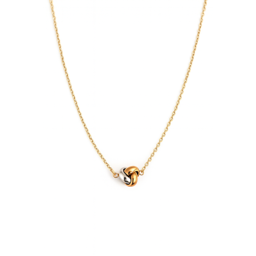 Zlatý náhrdelník uzel z trojbarevného zlata