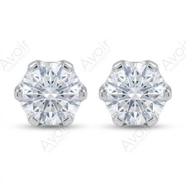 Diamantové náušnice z bílého zlata (Lab. diamanty 1,00 ct) – Zapínání na šroubek