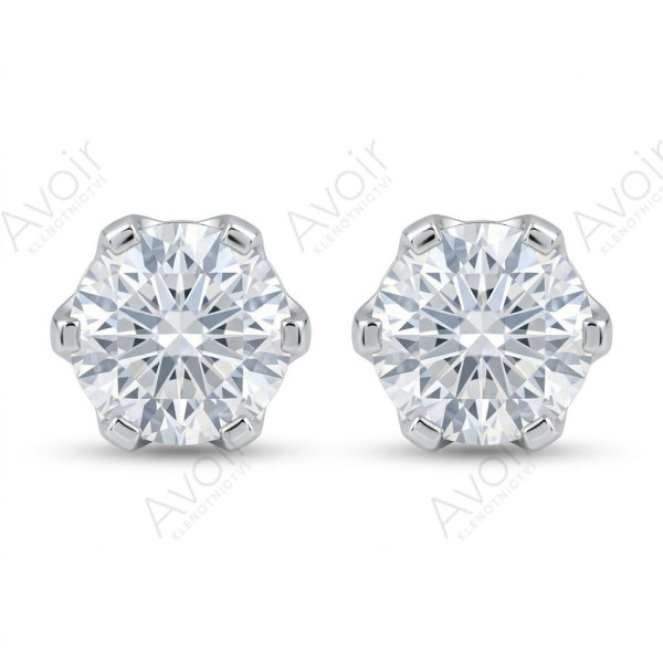 Diamantové náušnice z bílého zlata (Lab. diamanty 1,00 ct) – Zapínání na šroubek