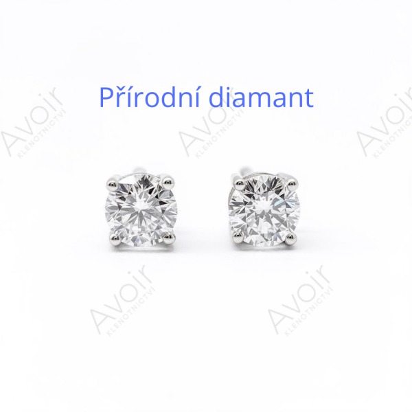 Peckové náušnice solitér z bílého zlata s přírodním diamantem 0,25 ct (4 mm)