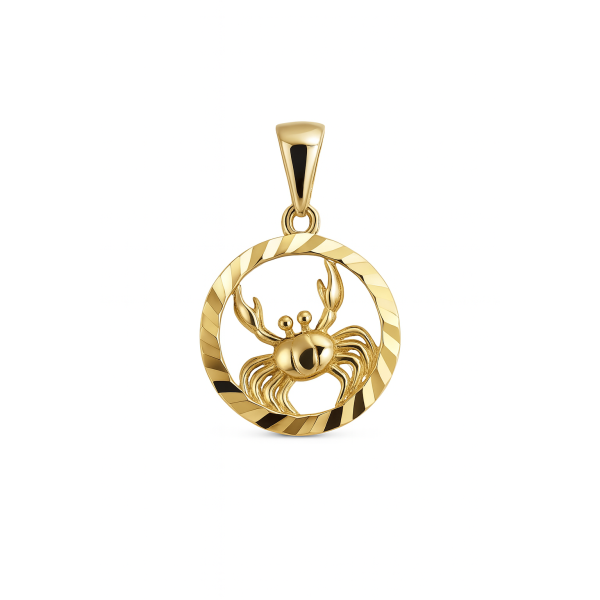 Zlatý přívěsek Rak v kruhu – velikost 1,3 cm