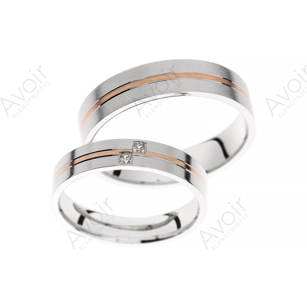 Elegantní snubní prsten s diamanty