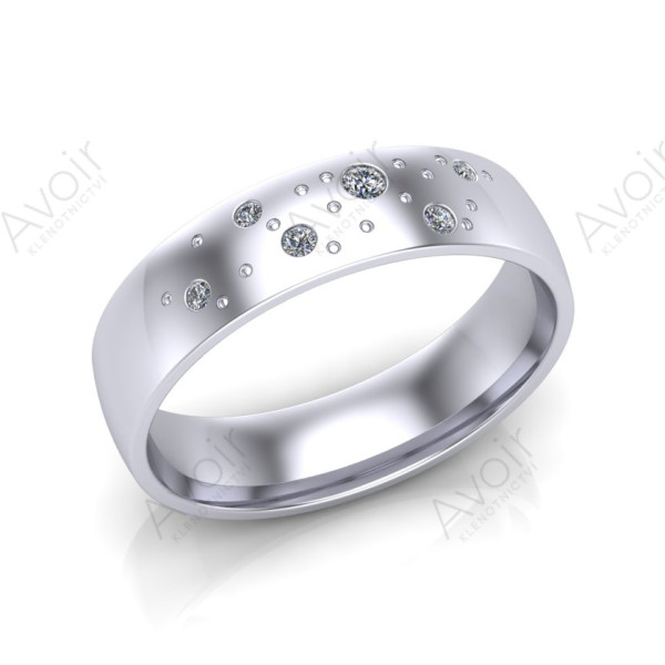 Elegantní snubní prsten s diamanty