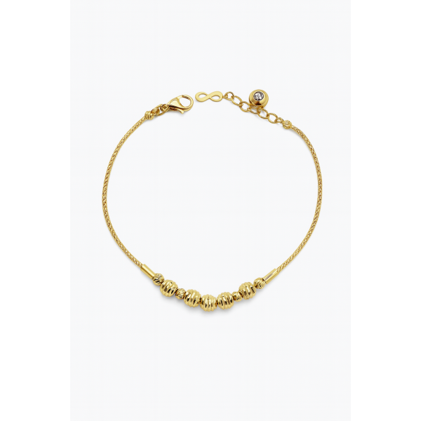 Zlatý náramek s pěti gravírovanými kuličkami