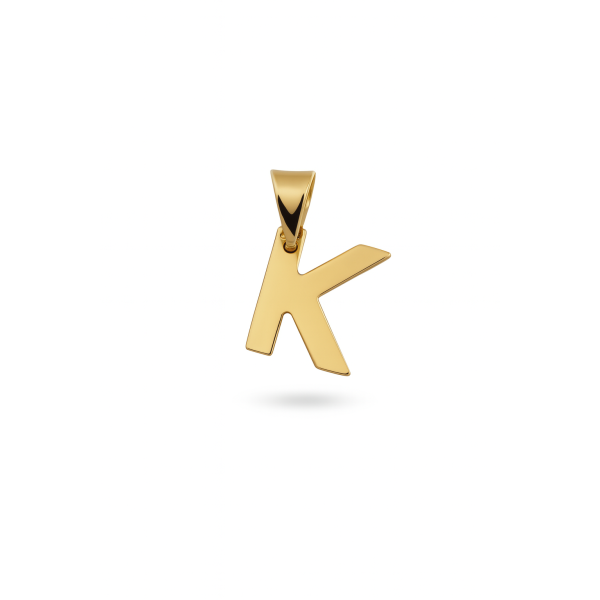 Zlatý přívěsek písmeno K tiskací – velikost 1 cm