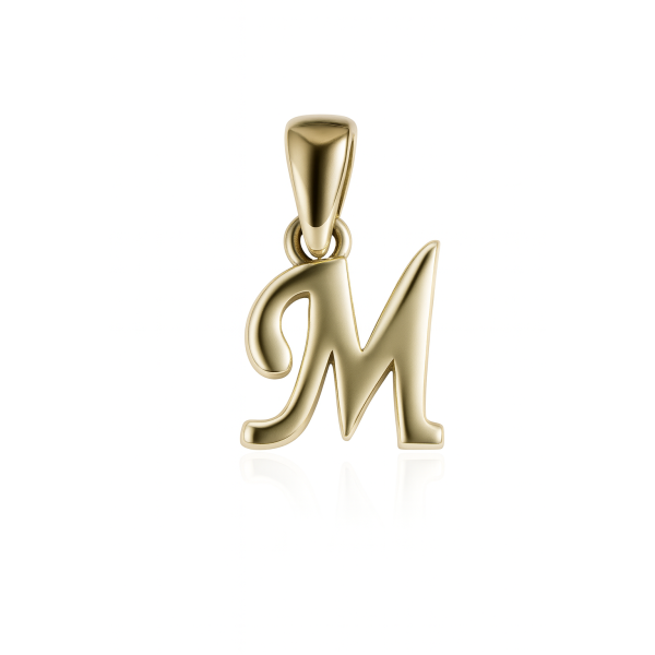 Zlatý přívěsek písmeno M – velikost 1 cm