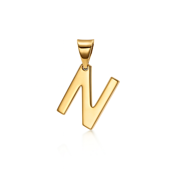 Zlatý přívěsek písmeno N tiskací – velikost 1 cm