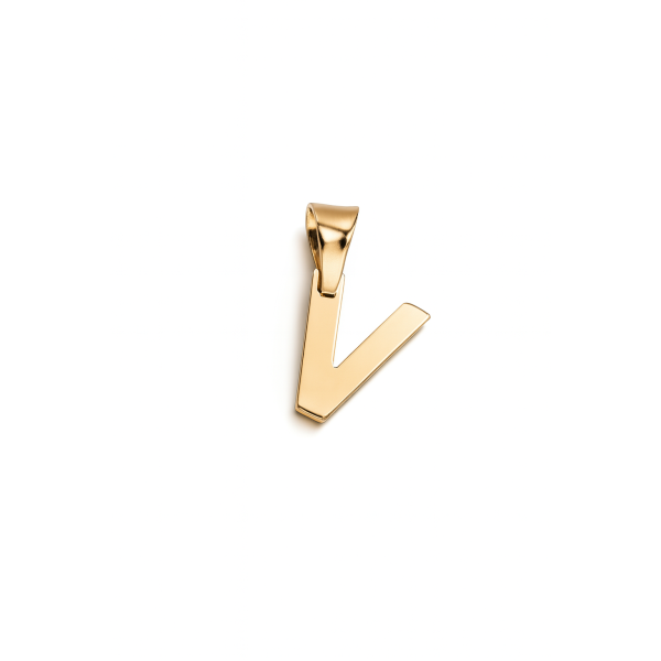 Zlatý přívěsek písmeno V tiskací – velikost 1 cm